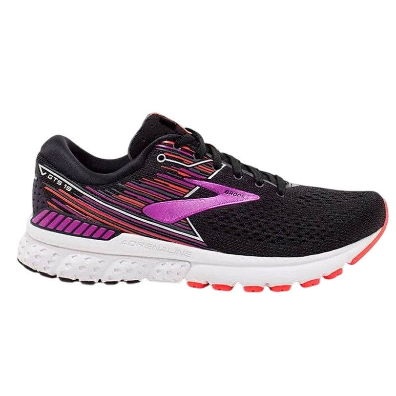 Brooks Adrenaline 19 Running Shoes Lace Up Mesh Athletic Black Purple 9b